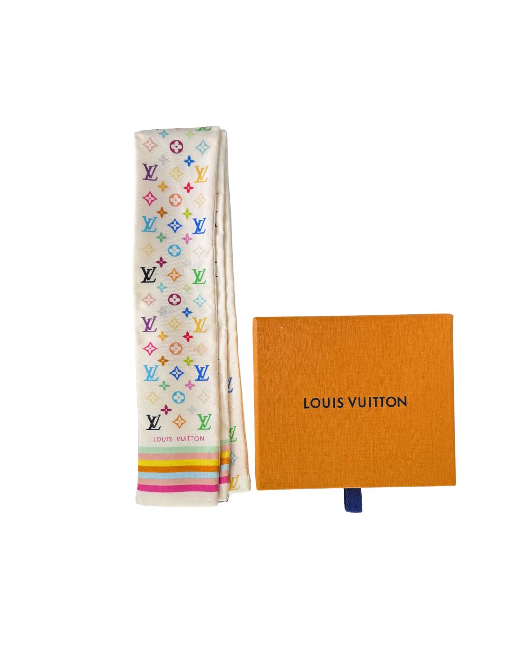 Louis Vuitton x Takashi Murakami Monogram Multicolor Silk Bandeau Scarf