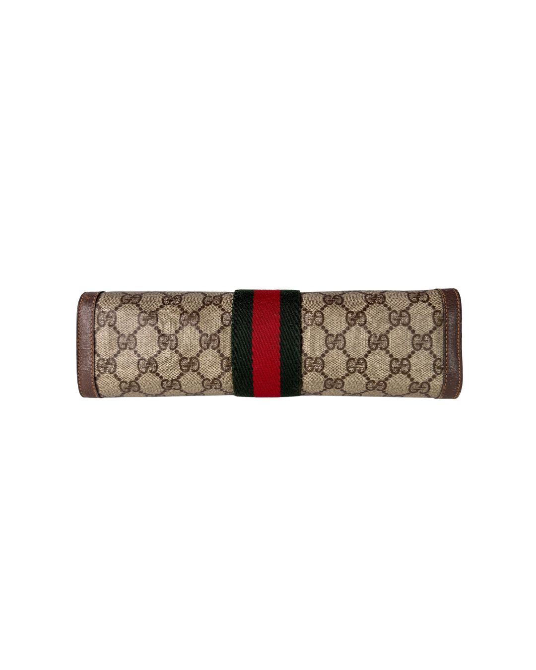 Gucci Vintage Accessory Collection GG Monogram Web Stripe Clutch