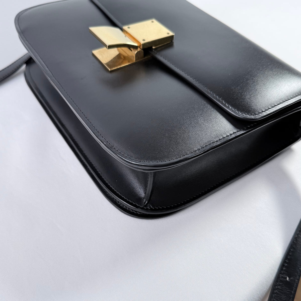 Celine Classic Smooth Calfskin Black Medium Box Bag
