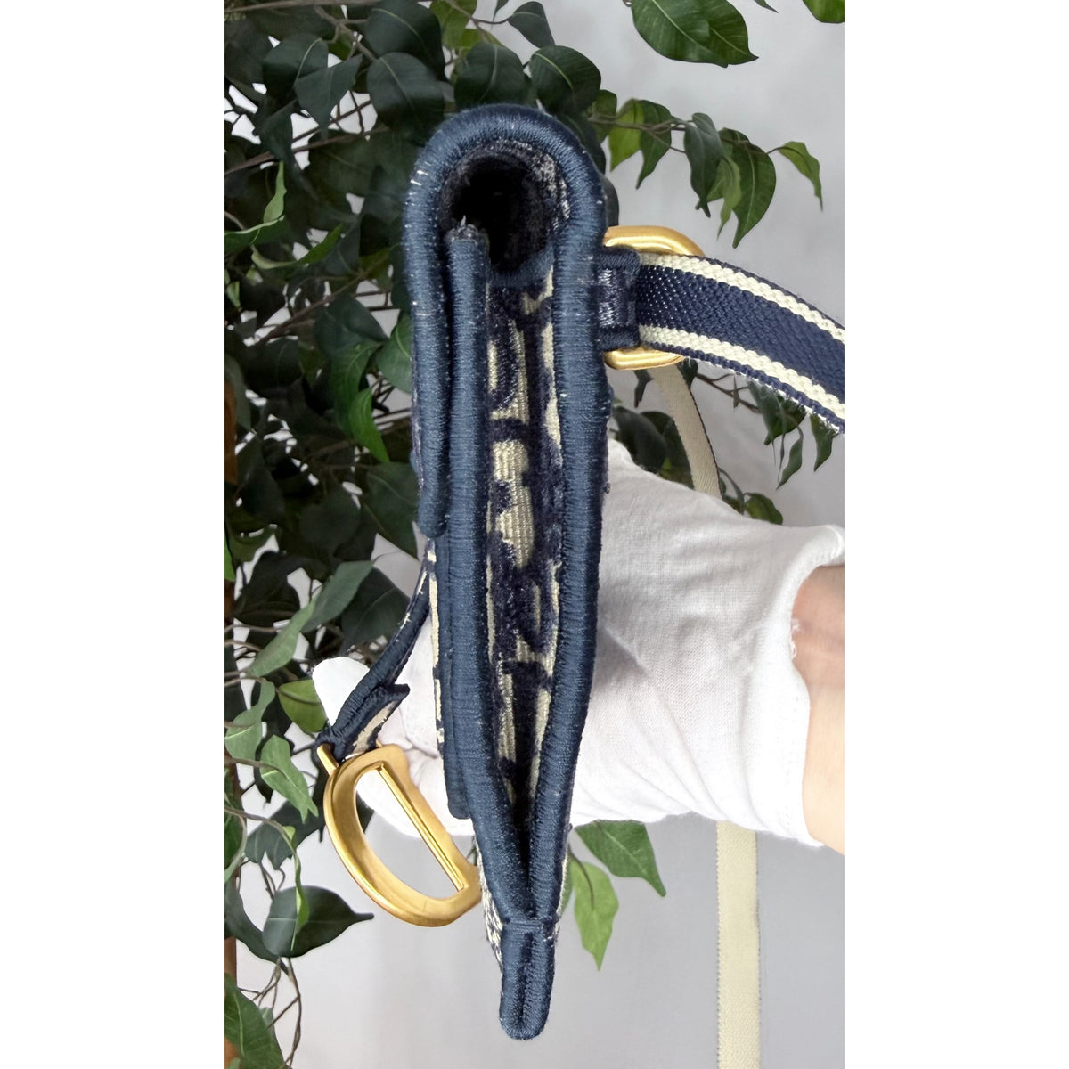 Christian Dior Oblique Slim Saddle Belt Pouch w/ Dust Bag