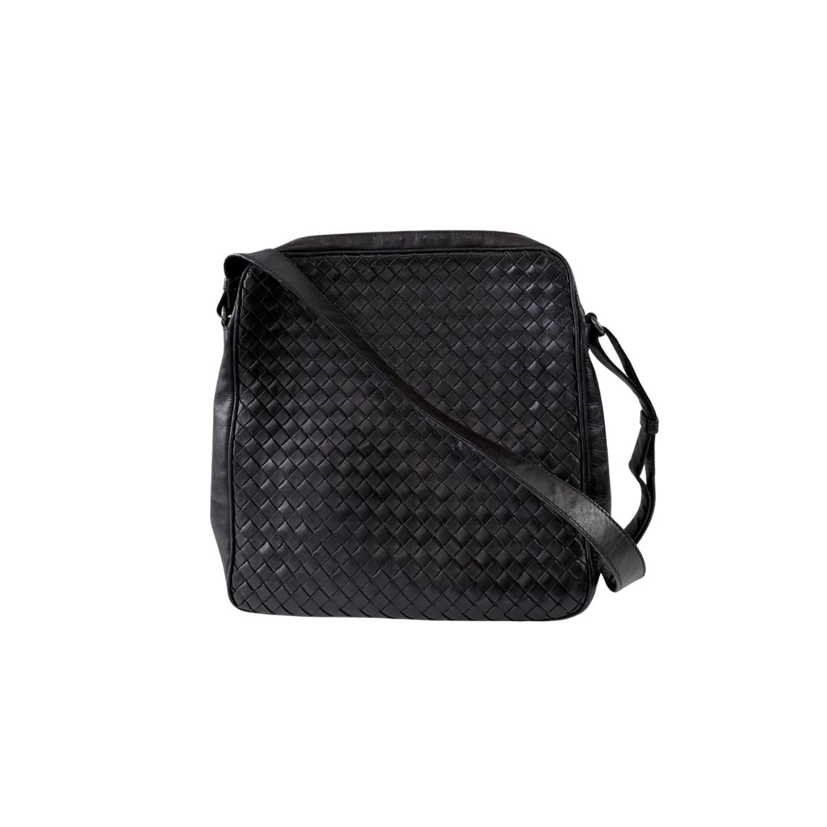 Bottega Veneta Intrecciato Dark Brown Leather Crossbody Messenger Bag