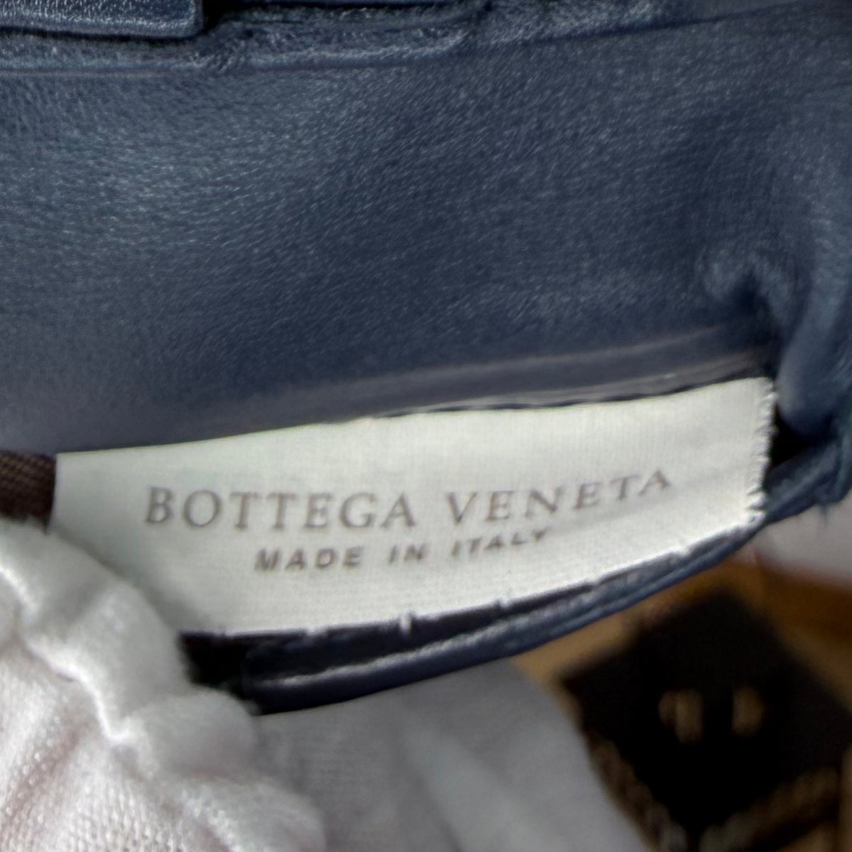 Bottega Veneta Intrecciato Wallet Bifold Leather Unisex Made in Italy Navy