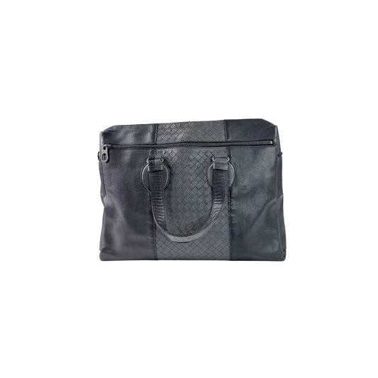 Bottega Veneta Intrecciato Leather Black Briefcase