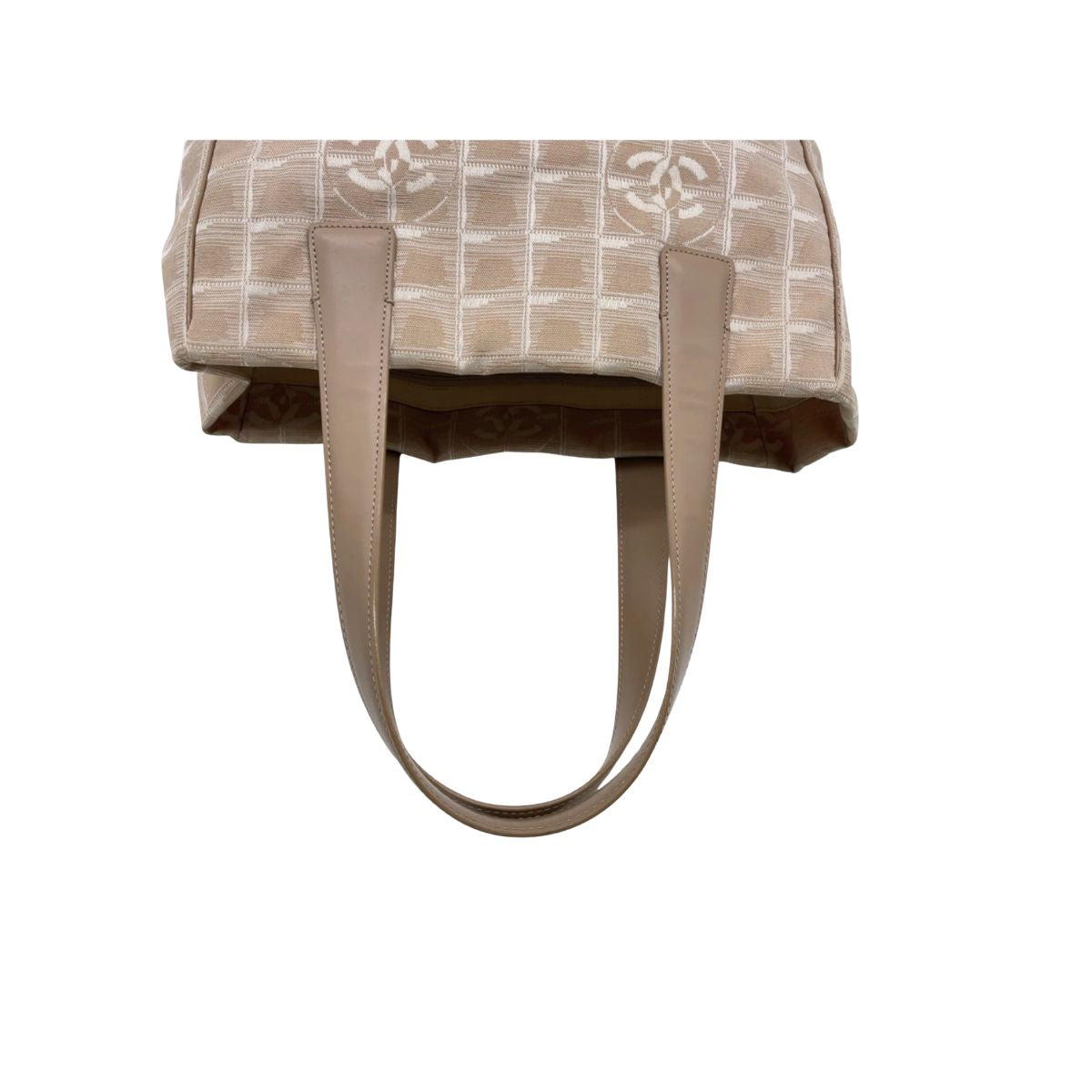 Chanel New Travel Line PM Tote Nylon Leather Beige
