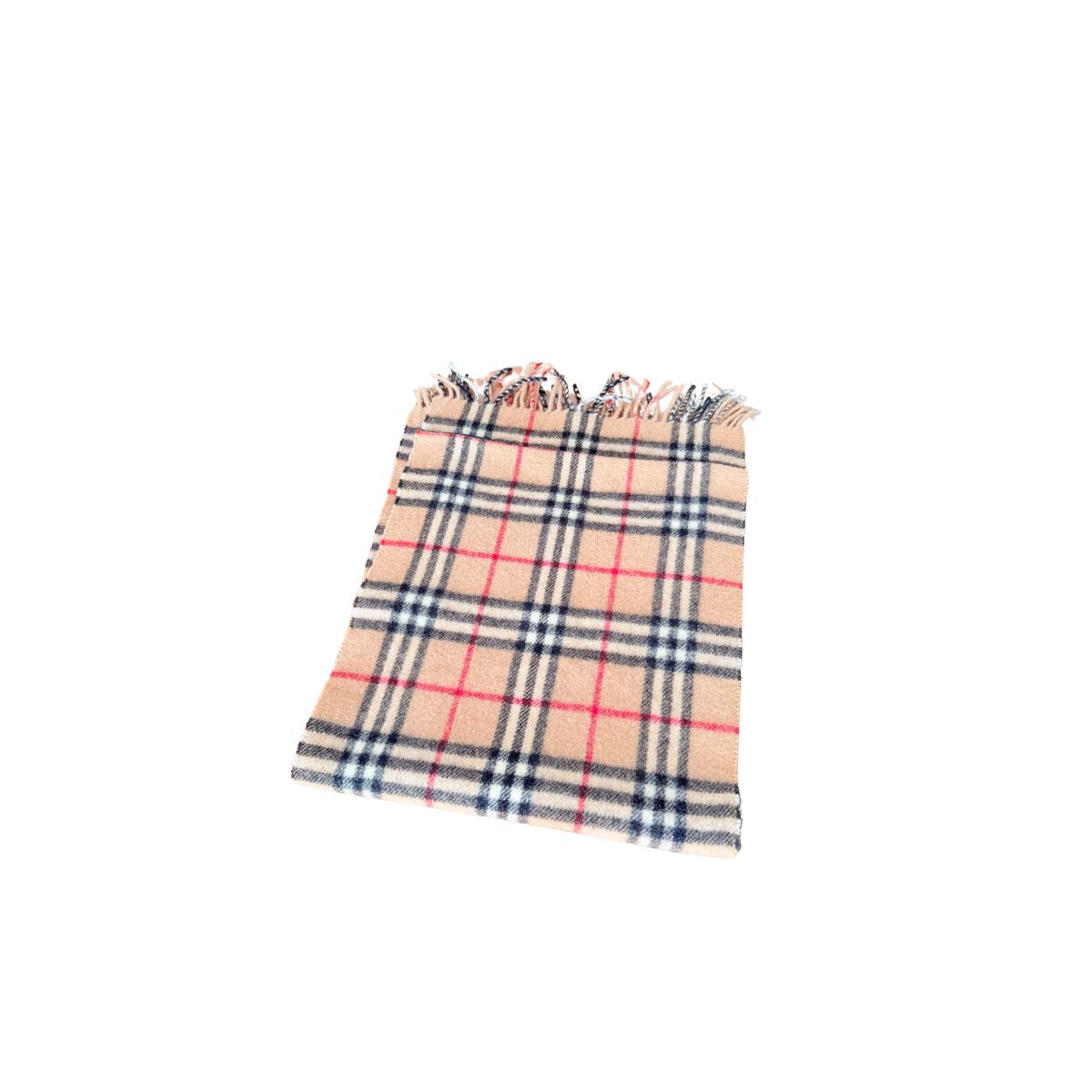 Burberrys Vintage Nova Check Camel Lambswool Scarf