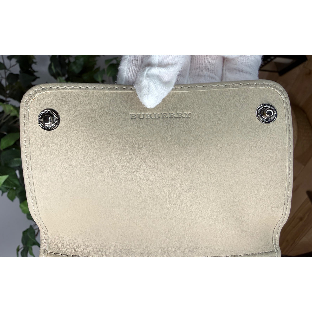 Burberry Smoke House Check Canvas Compact Wallet