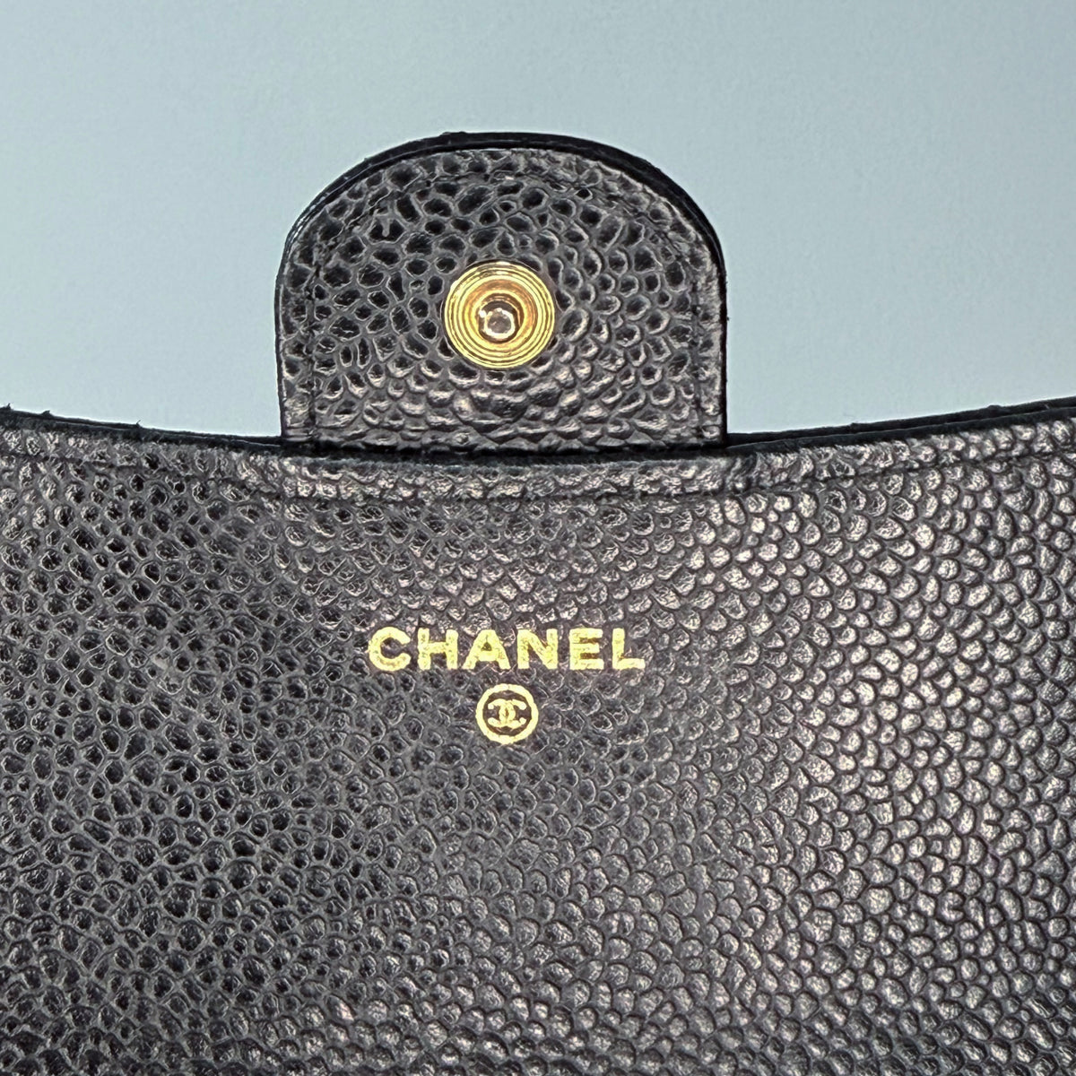 Chanel Classic Quilted Caviar Long Flap Wallet Gold CC Logo