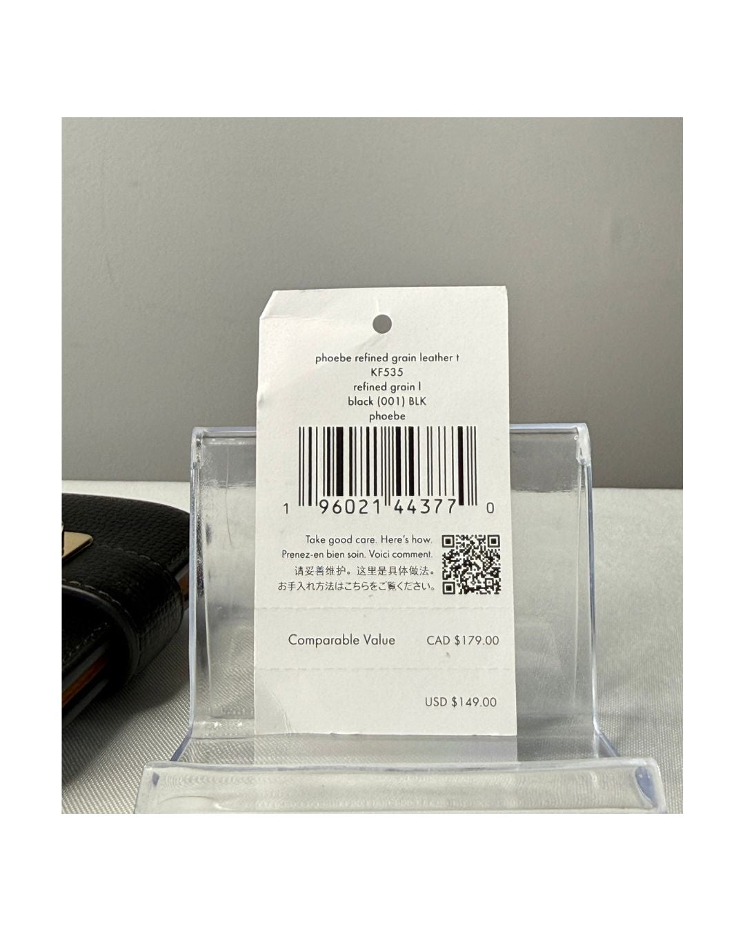 NWT Kate Spade Phoebe Refined Grain Leather Turnlock Wallet Black MSRP C$179 CAD / US$149