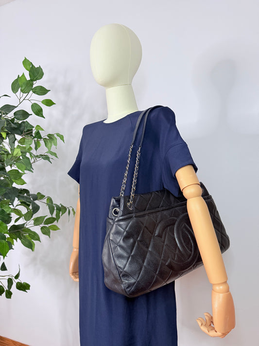 Chanel CC Caviar Quilted Black Shoulder Bag