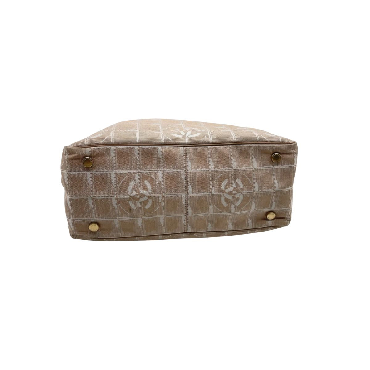 Chanel New Travel Line PM Tote Nylon Leather Beige