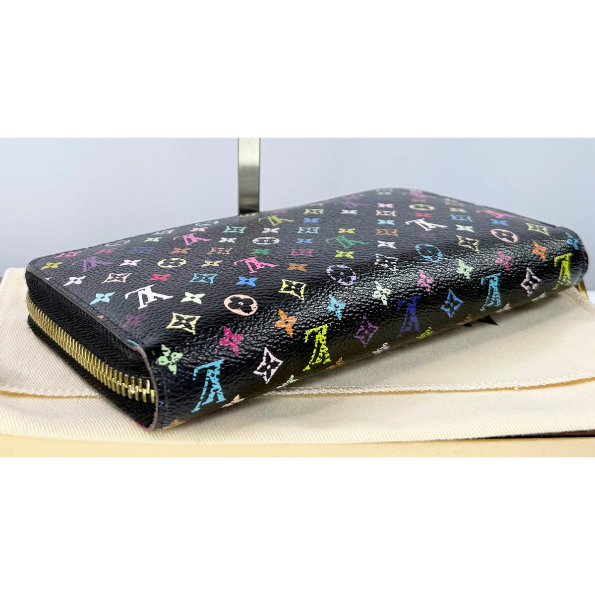 Louis Vuitton Monogram Black Multicolore Zippy Wallet