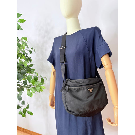 Prada Nylon Crossbody Bag Black Tessuto Shoulder Bag