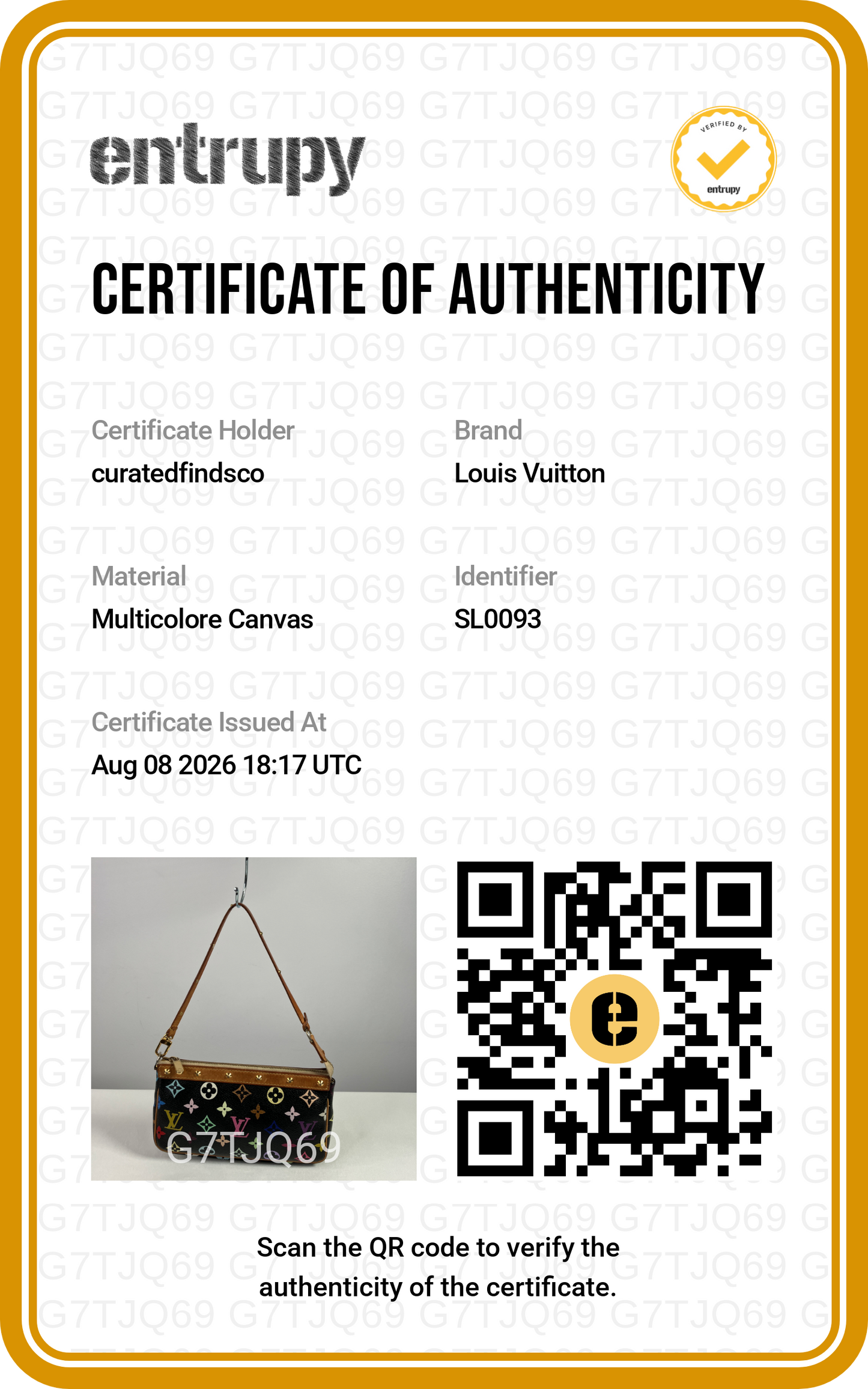 Louis Vuitton Monogram Black Multicolore Pochette Accessories