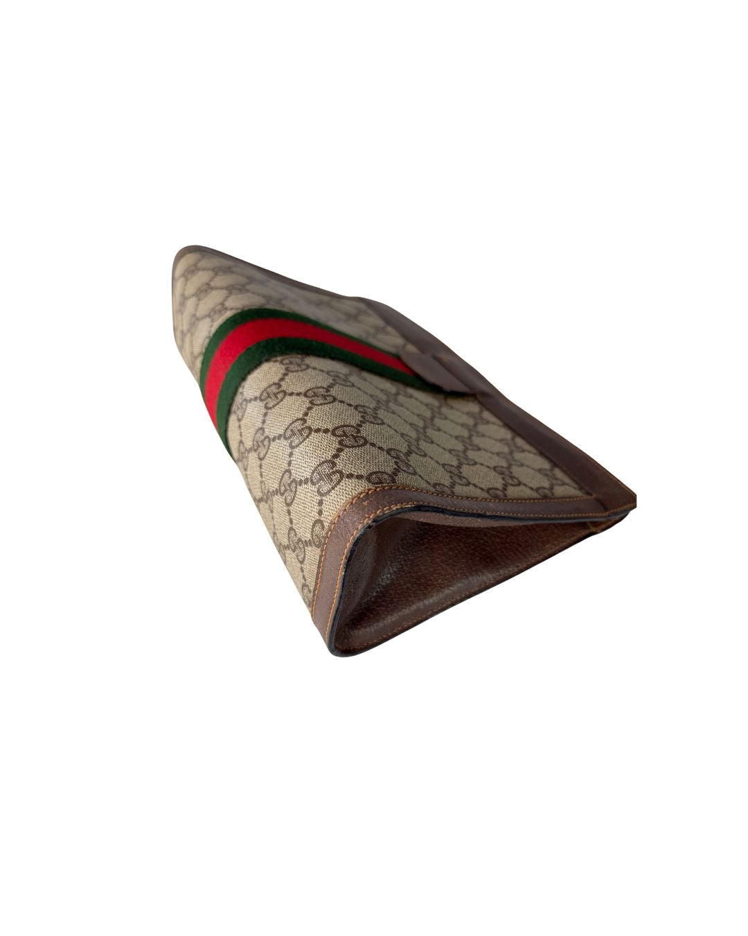 Gucci Vintage Accessory Collection GG Monogram Web Stripe Clutch