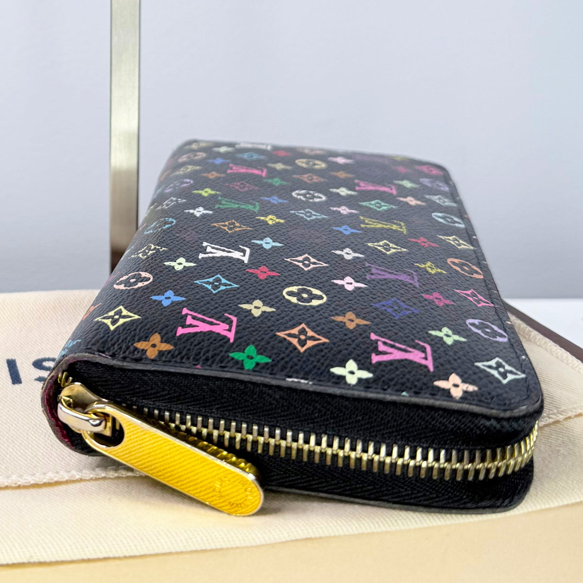 Louis Vuitton Monogram Black Multicolore Zippy Wallet