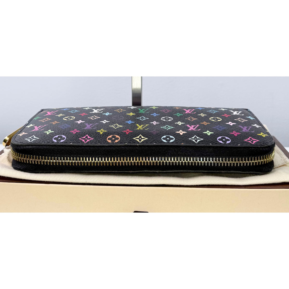 Louis Vuitton Monogram Black Multicolore Zippy Wallet