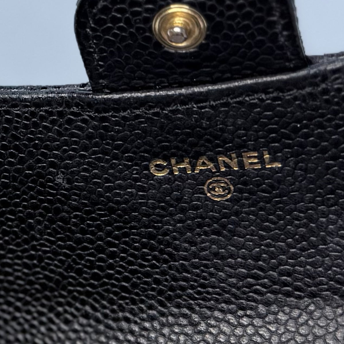 Chanel Classic Quilted Caviar Long Flap Wallet Gold CC Logo
