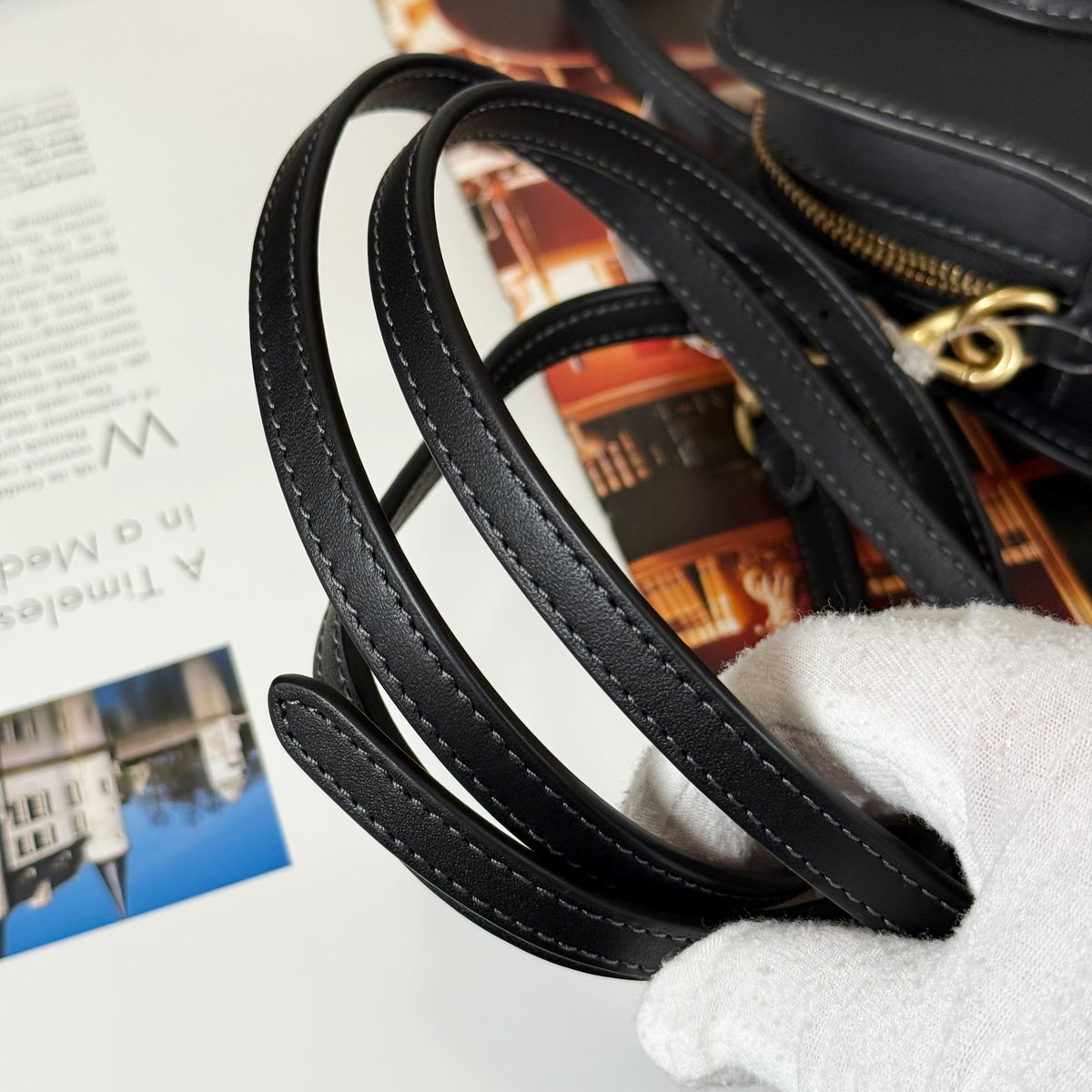 Coach CW615 Crossbody Bag Black Cat Leather Glovetanned 2025