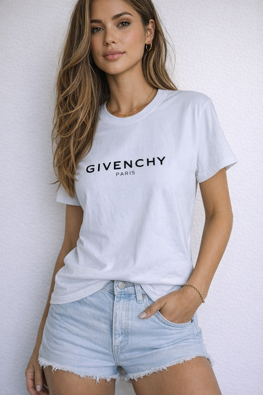 Givenchy Paris Logo White Cotton T-Shirt