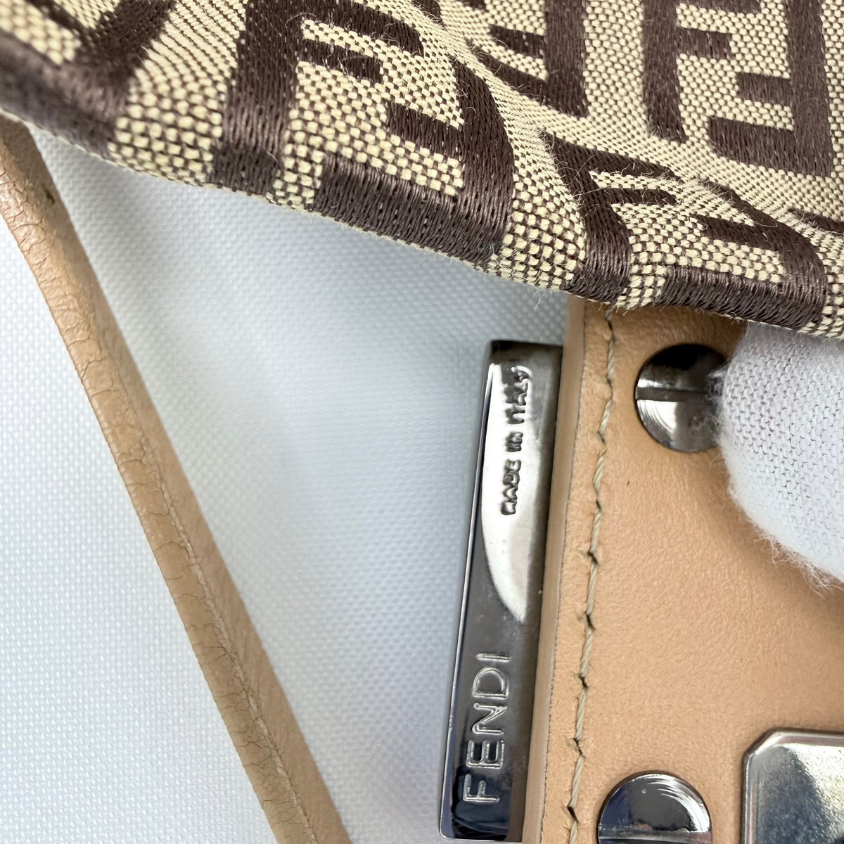 Fendi Zucchino Baguette Mini Bag