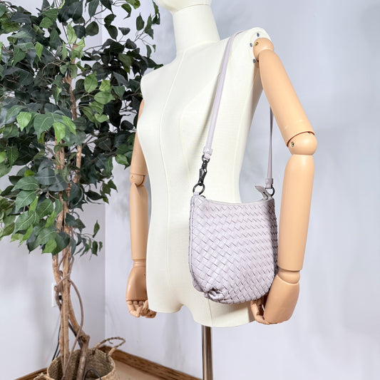 Bottega Veneta Intrecciato Light Lavender Leather Crossbody Bag