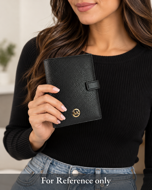 NWT Michael Kors Jet Set Black Pebbled Leather Travel Wallet MSRP $198