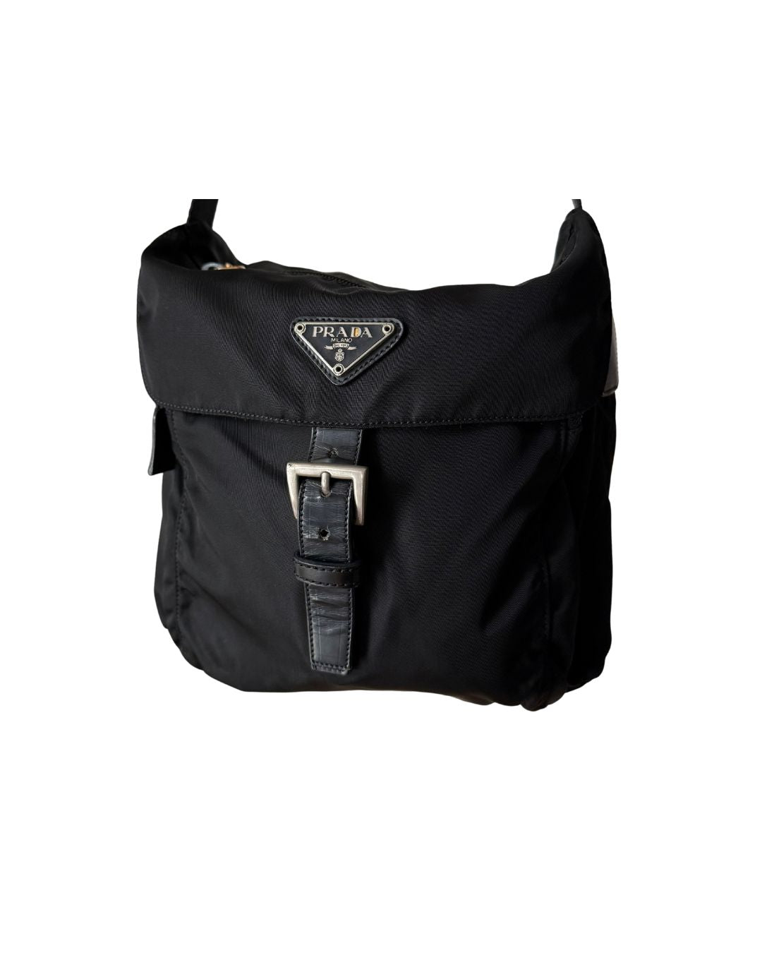 Prada Vintage Tessuto Nylon Black Crossbody Messenger Bag