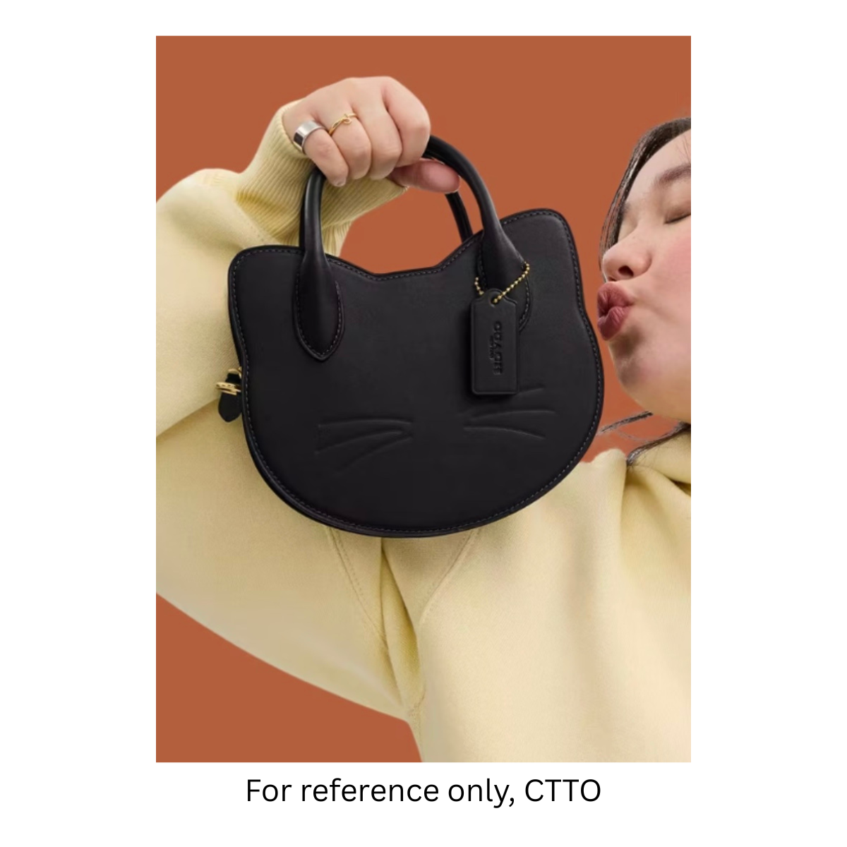 Coach CW615 Crossbody Bag Black Cat Leather Glovetanned 2025