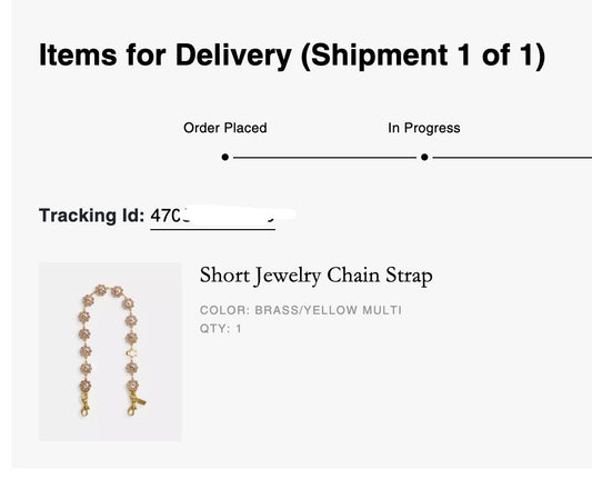 Coach Short Jewelry Chain Strap Brass/Yellow Multi CAU47 NWT