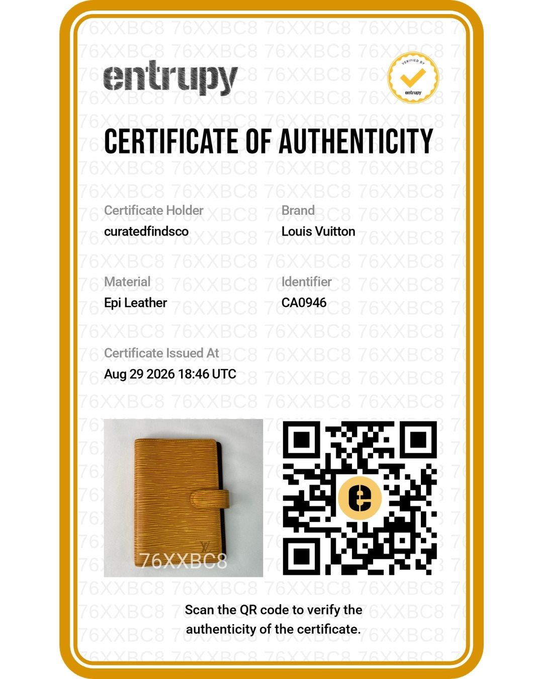 Louis Vuitton Agenda PM Yellow Epi Leather