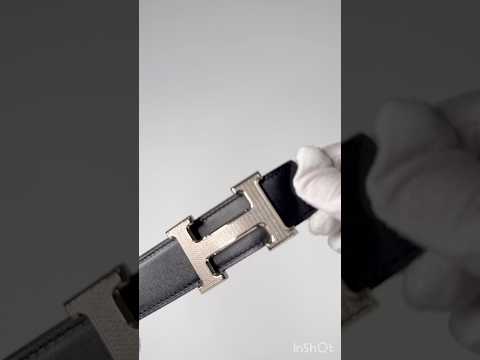 Hermès Reversible Black & Brown Leather H Belt Size 80