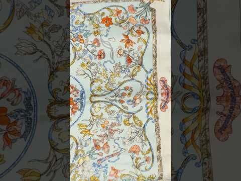 Hermès Carré 45 Pierres d'Orient et d'Occident Silk Scarf Blue Multicolor