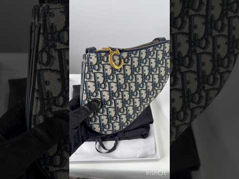 Christian Dior Oblique Saddle Trio Pouch Navy Canvas Crossbody Bag