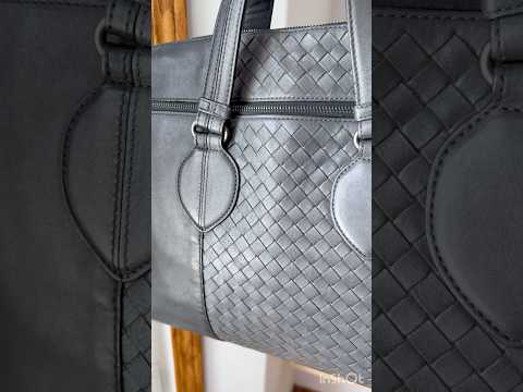 Bottega Veneta Intrecciato Leather Black Briefcase