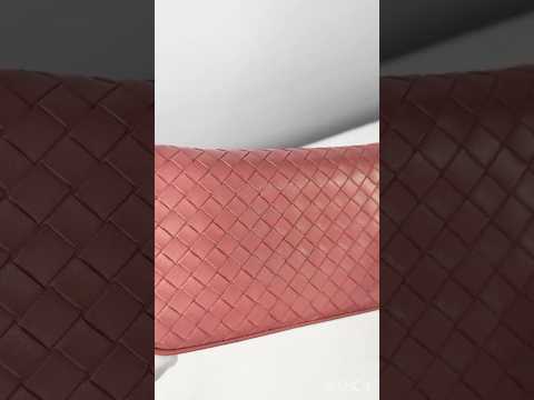 Bottega Veneta Intrecciato Pink Leather Zip Around Wallet