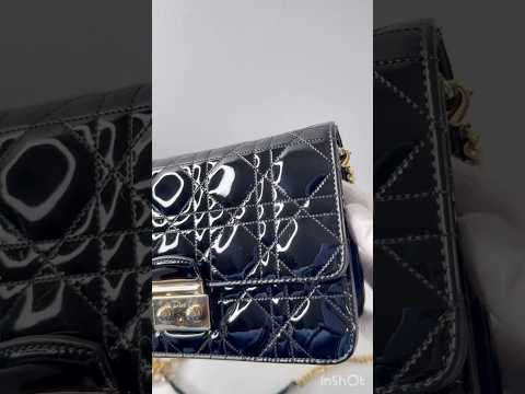 Christian Dior Miss Dior Promenade Patent Leather Black Wallet on Chain Bag
