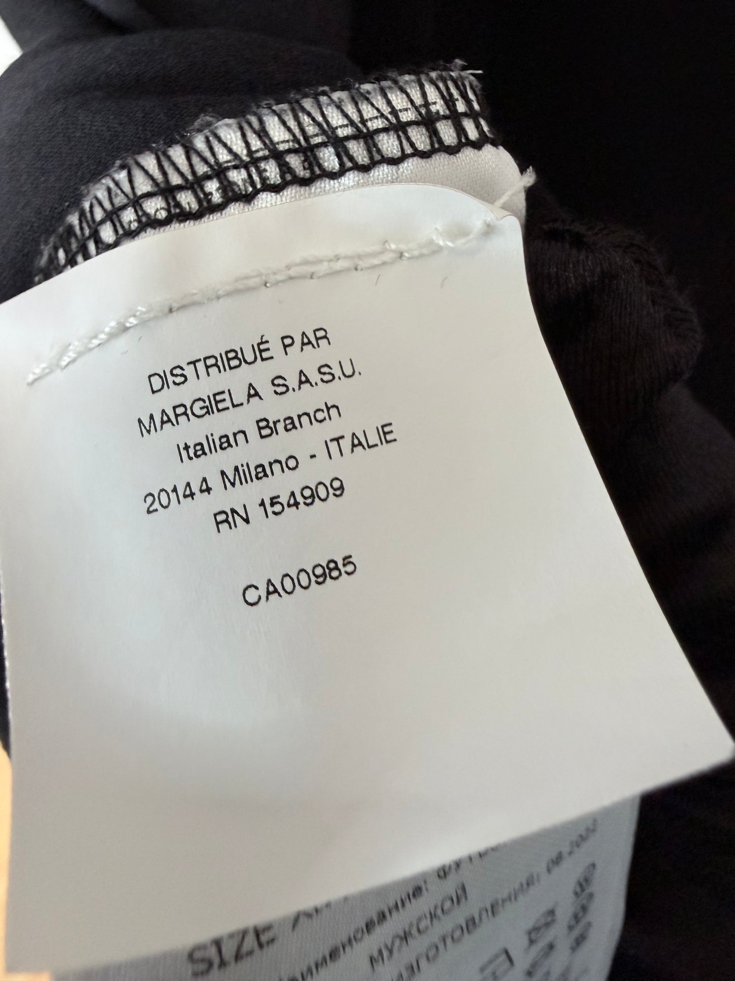 Maison Margiela Number Logo Black Cotton T-Shirt