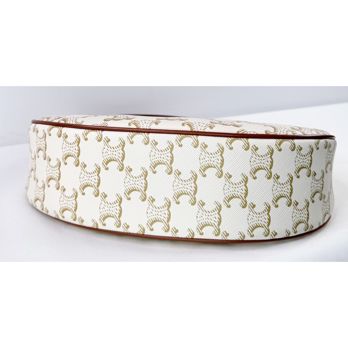 Celine White Triomphe Canvas Ava Shoulder Bag