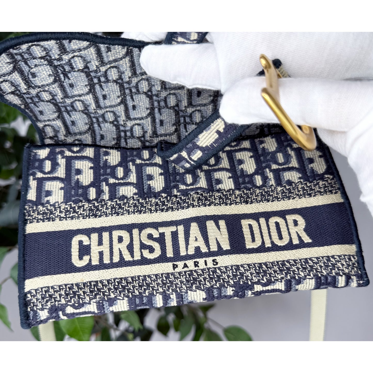 Christian Dior Oblique Slim Saddle Belt Pouch w/ Dust Bag