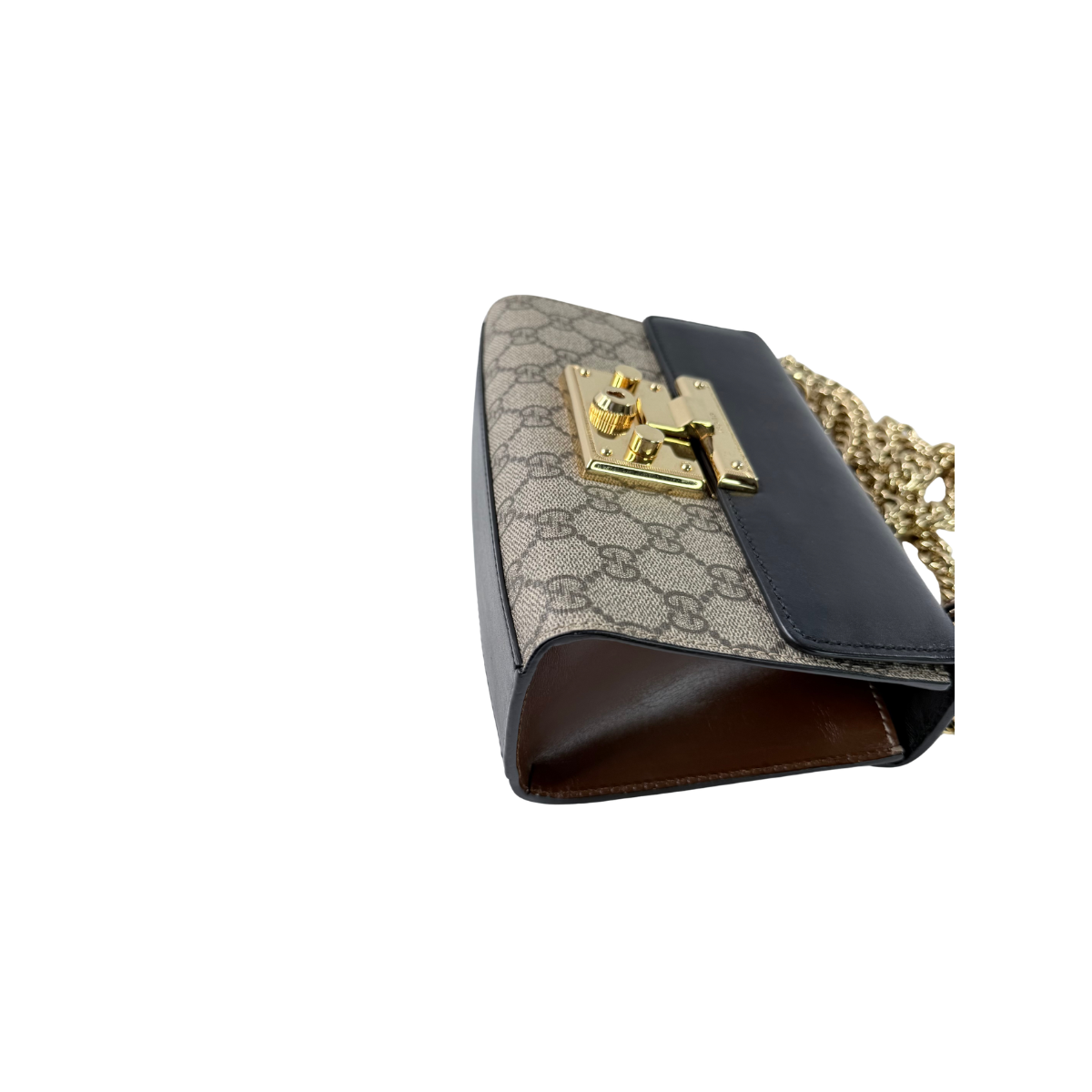 Gucci Padlock GG Supreme Canvas Leather Shoulder Bag