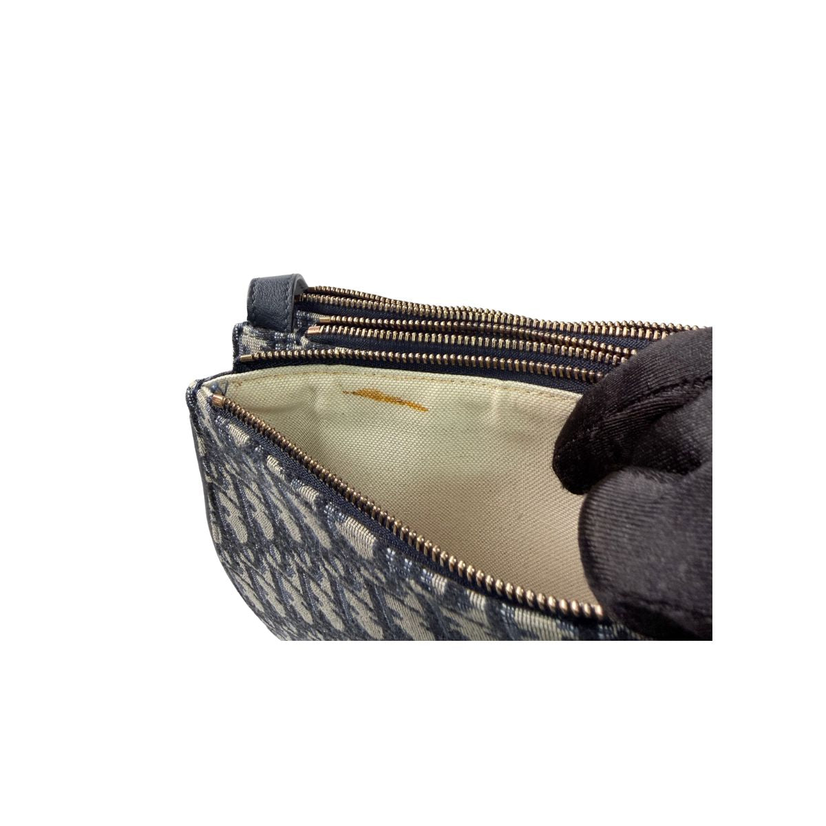 Christian Dior Oblique Saddle Trio Pouch Navy Canvas Crossbody Bag