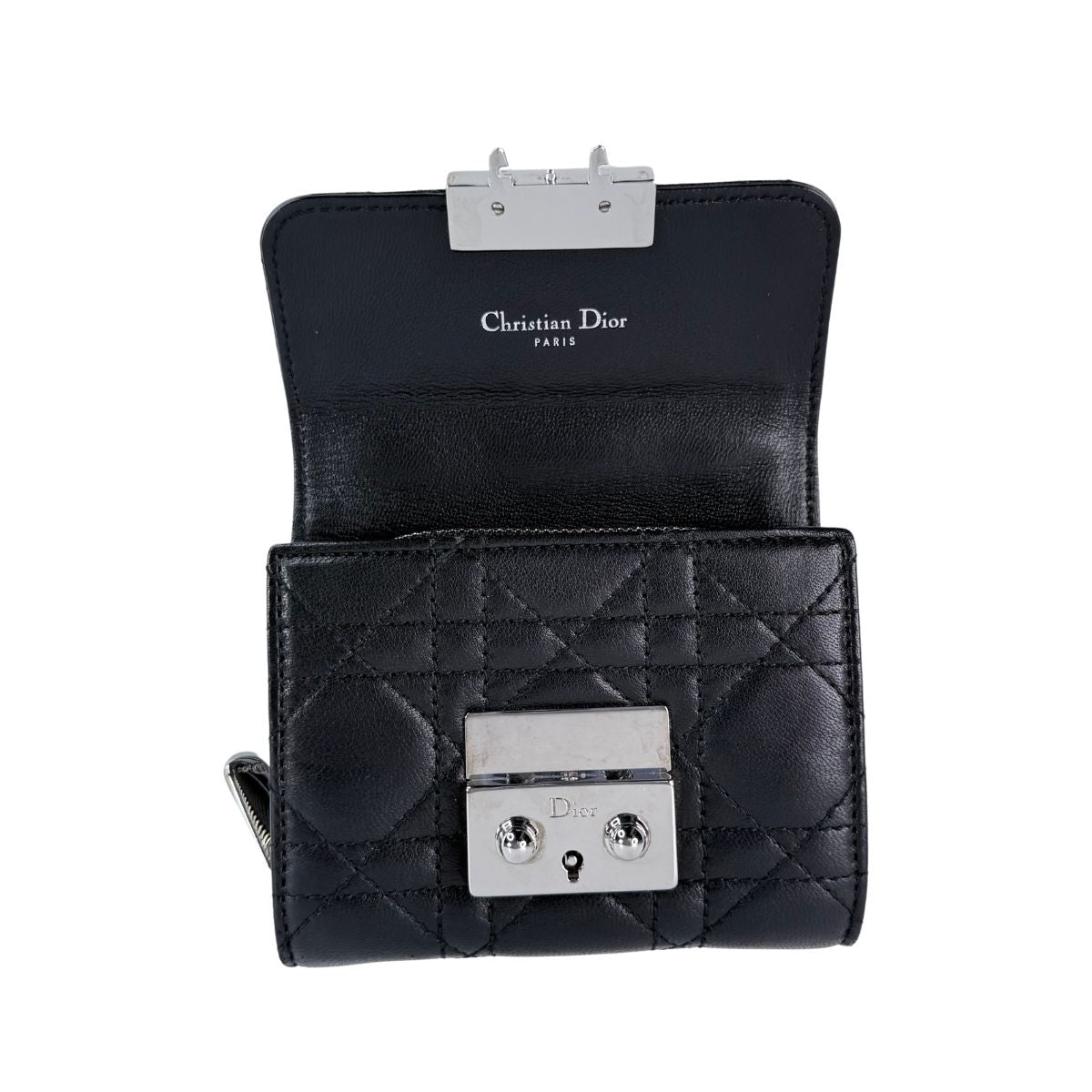 Christian Dior Cannage Lambskin Black Wallet