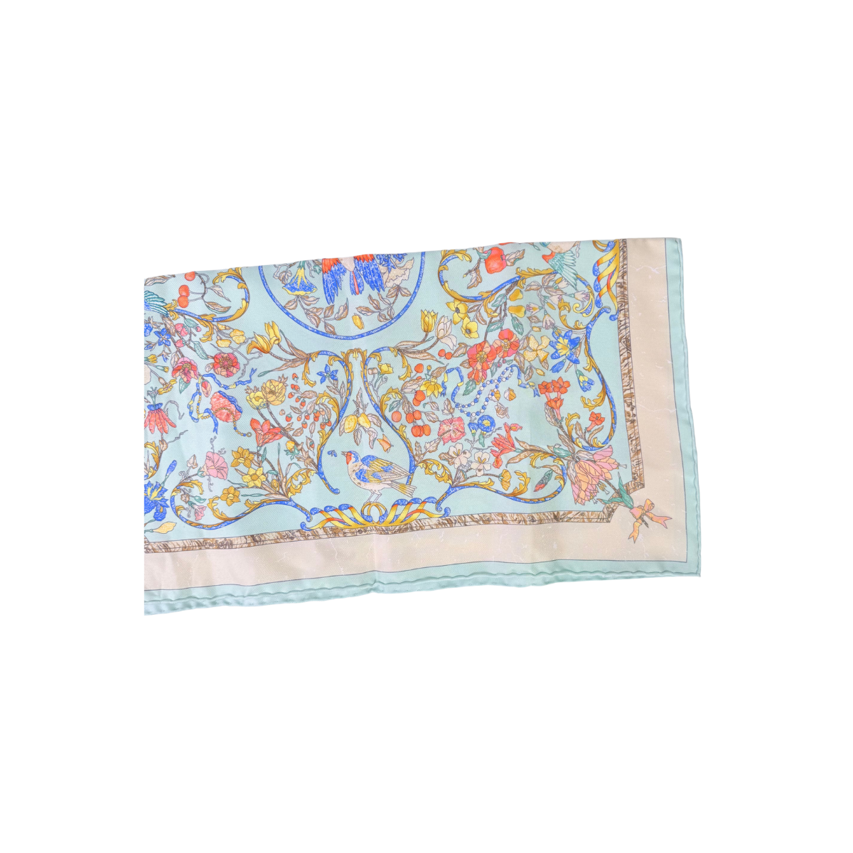 Hermès Carré 45 Pierres d'Orient et d'Occident Silk Scarf Blue Multicolor
