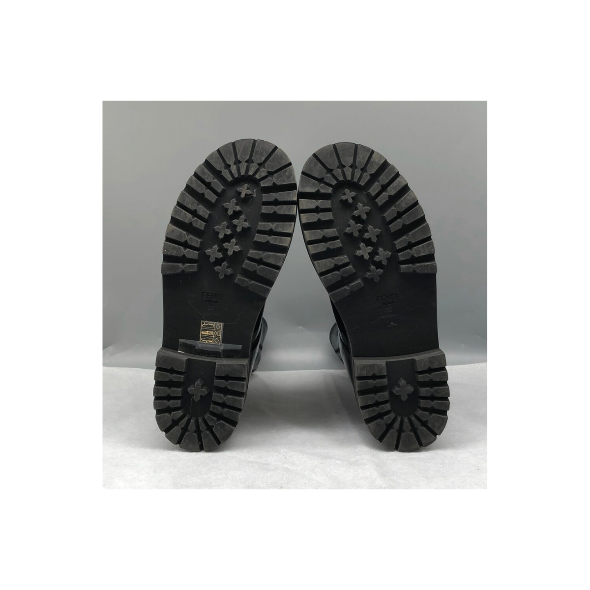 Fendi Platform Ankle Boots Black Patent Leather