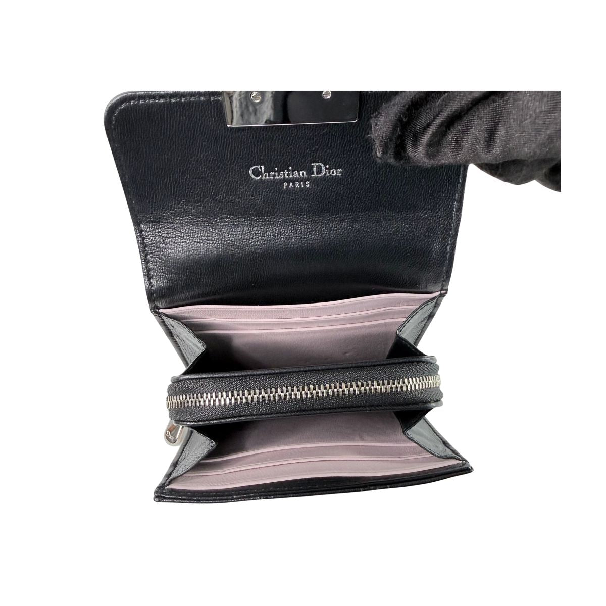 Christian Dior Cannage Lambskin Black Wallet