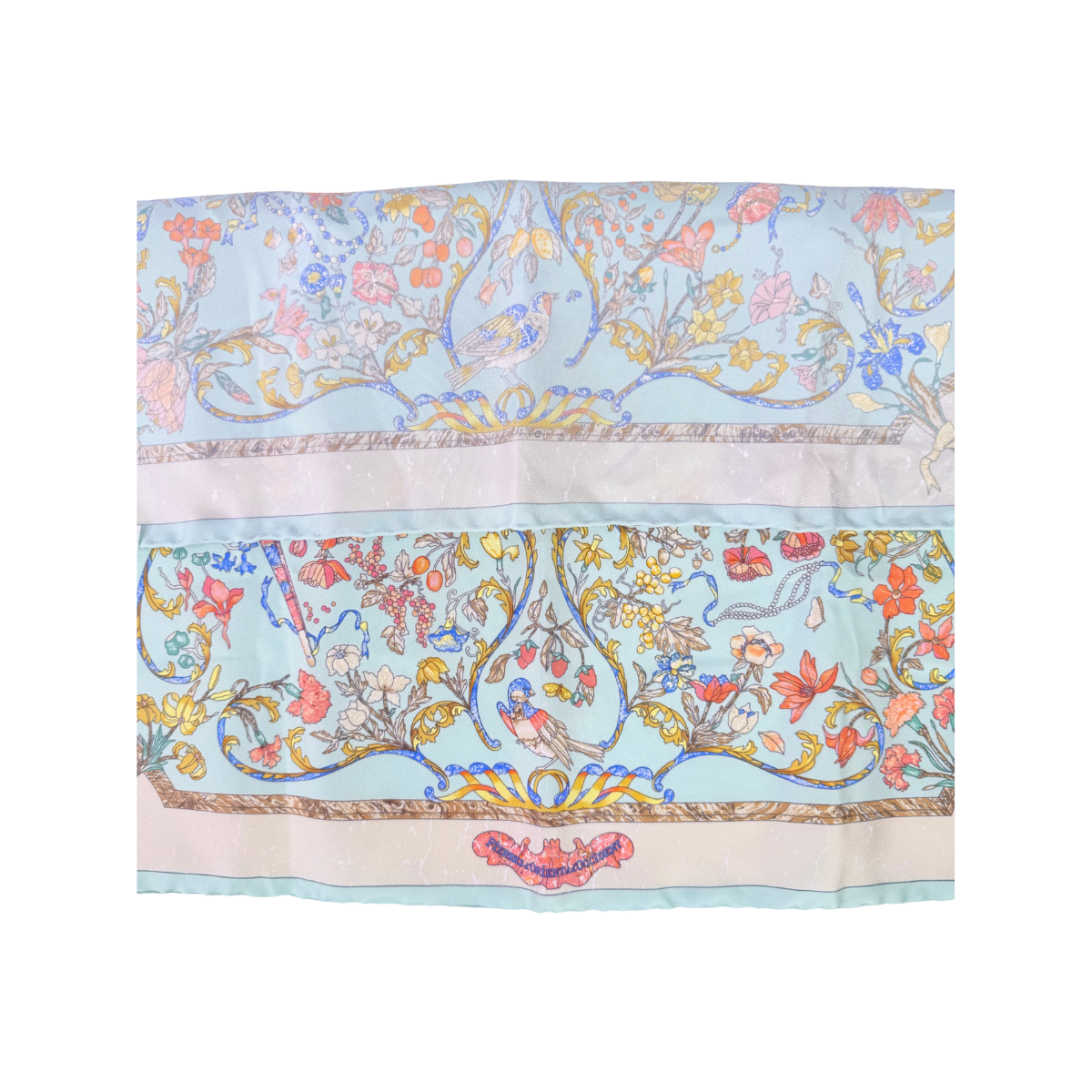 Hermès Carré 45 Pierres d'Orient et d'Occident Silk Scarf Blue Multicolor