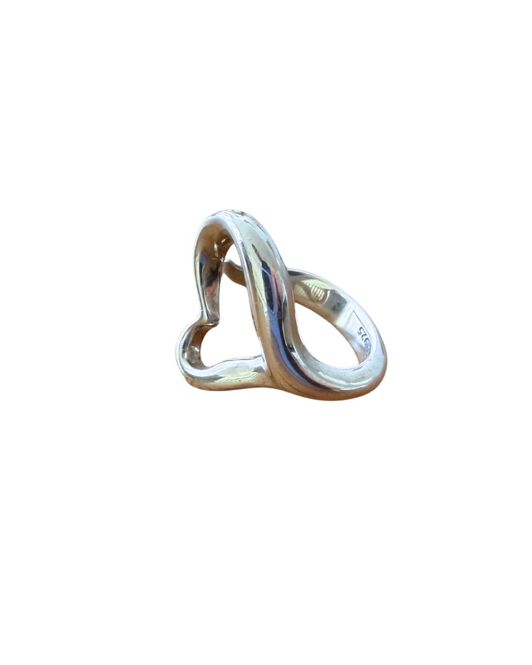 Tiffany &amp; Co. Elsa Peretti Open Heart Sterling Silver Ring Small
