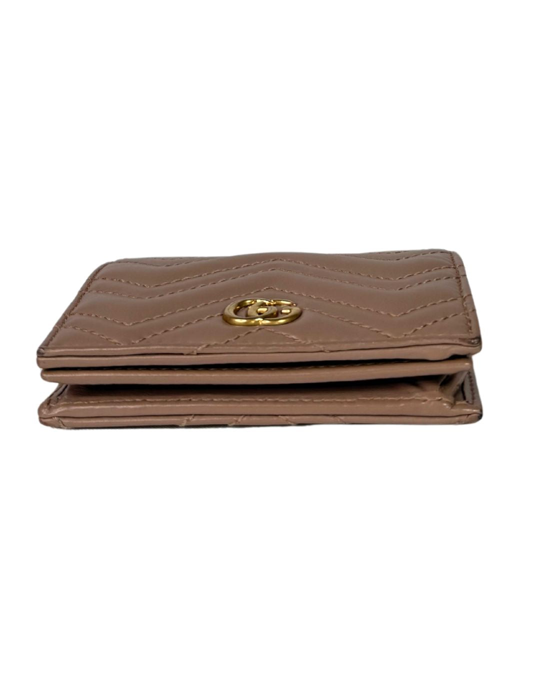 Gucci GG Marmont Dusty Pink Matelassé Leather Compact Wallet