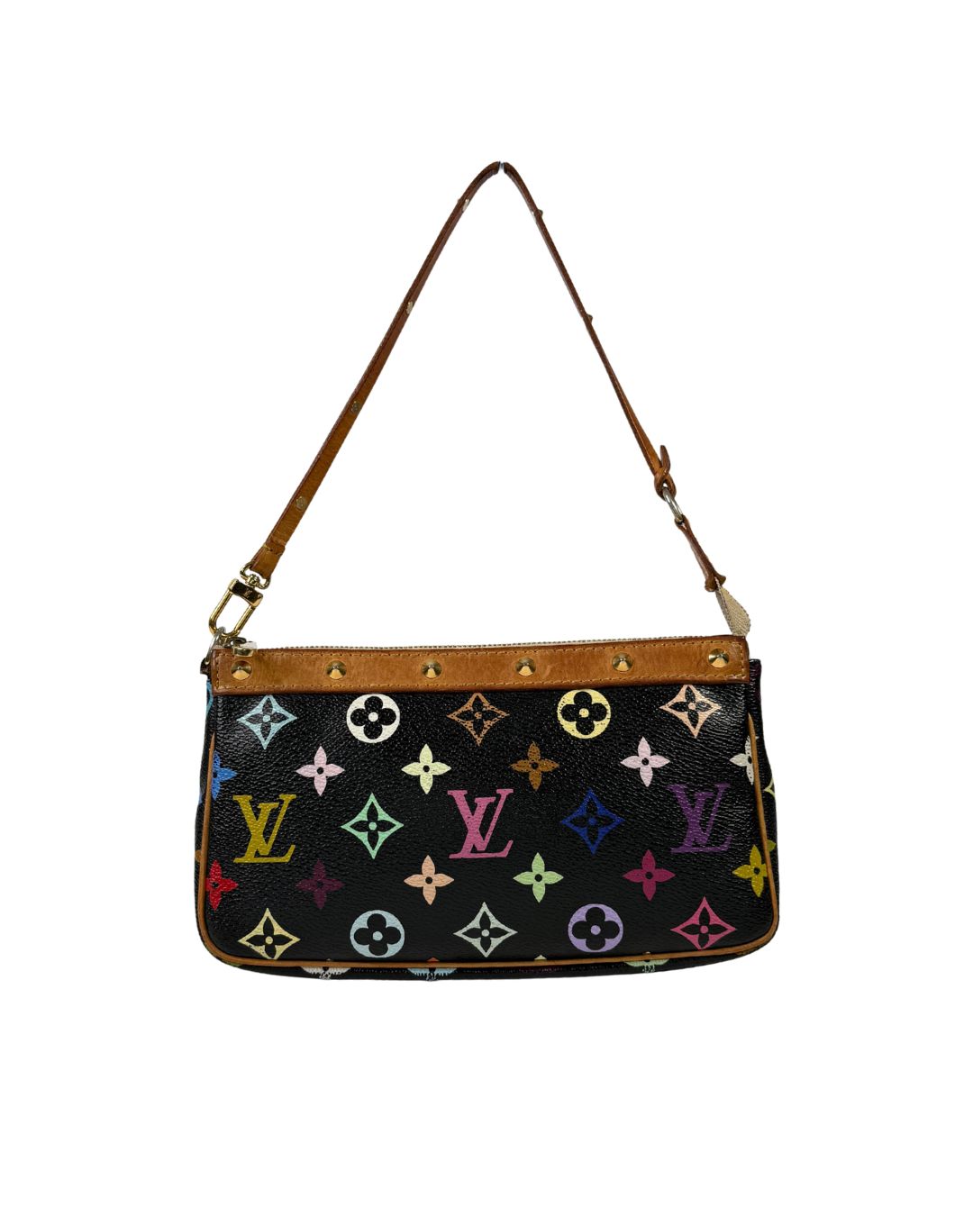 Louis Vuitton Monogram Black Multicolore Pochette Accessories