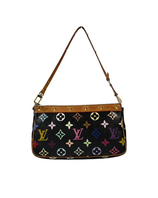 Louis Vuitton Monogram Black Multicolore Pochette Accessories